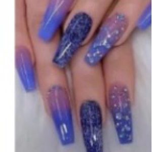 Blue Press on Nail Set